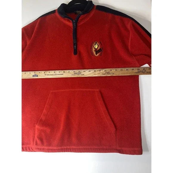 Coconut Pier Mens Lg Red Fleece Pullover French Quarter New Orleans Mardi Gras - Picture 7 of 8